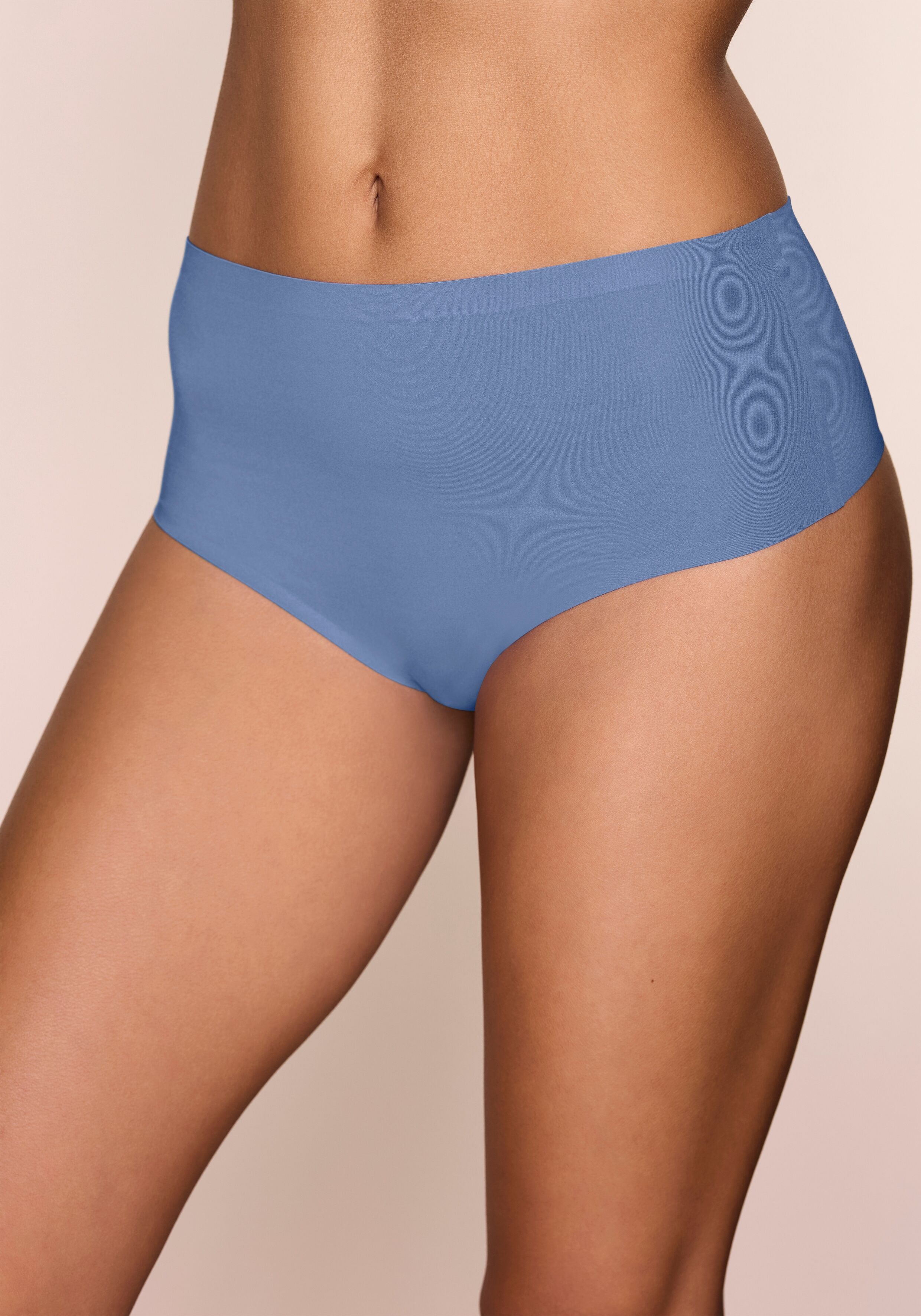 High-Waist-String LASCANA "Superstretch", Damen, Gr. L/XL, blau (navy, blau), Jersey, Obermaterial: 77% Polyamid, 23% Elasthan, unifarben, Unterhosen High-Waist-String, nahtlose Verarbeitung, leichte Mikrofaserqualität, Topseller