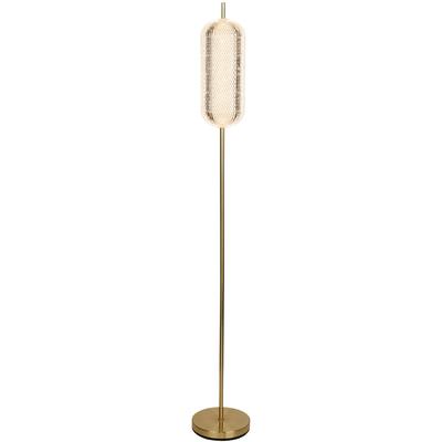 SEARCHLIGHT Stehlampe "Capsule LED Floor Lamp, Satin Brass Metal and Acrylic Shade", gold (messing), 1, Ø 22cm H: 154cm, 1 Stk., Leuchten, Stehlampe