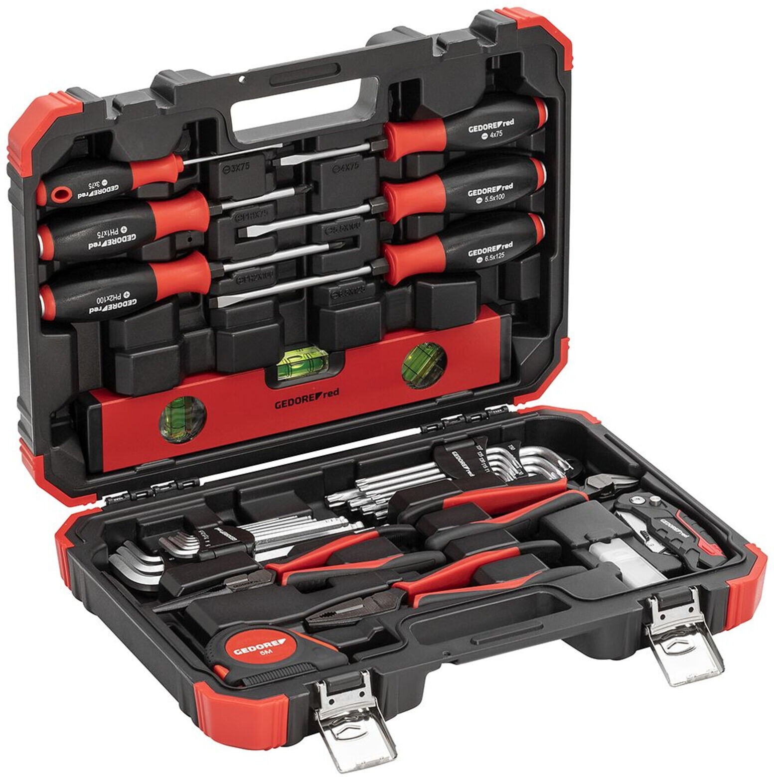 Gedore red Werkzeugs-Satz, Set 43-teilig, gefüllt, Werkzeug für Hand- und Heimwerker, im Kunststoffkoffer, R38003043 (3300190)