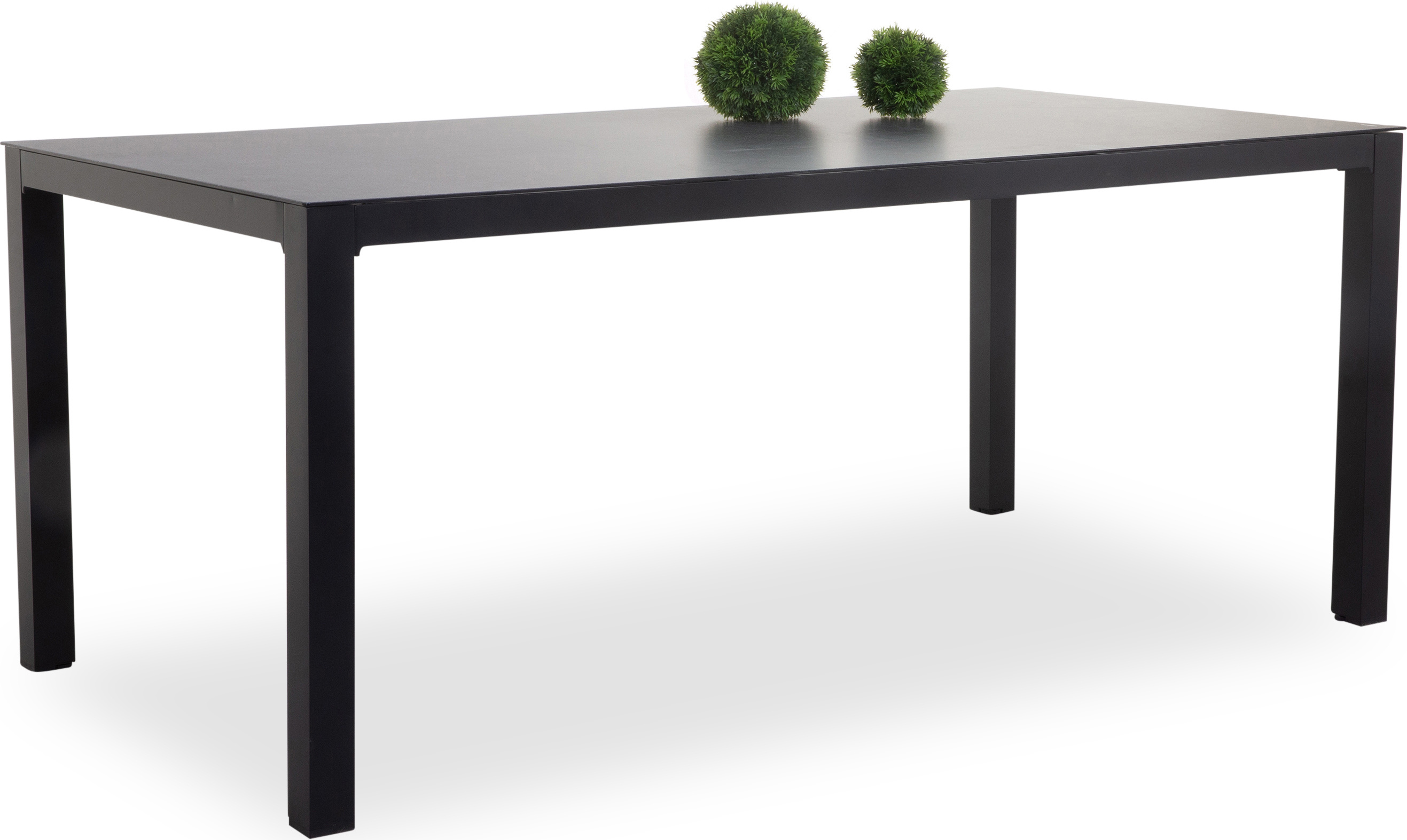 Gartentisch outdoor MESSINA BHT 180x95x75 cm schwarz Outdoortisch
