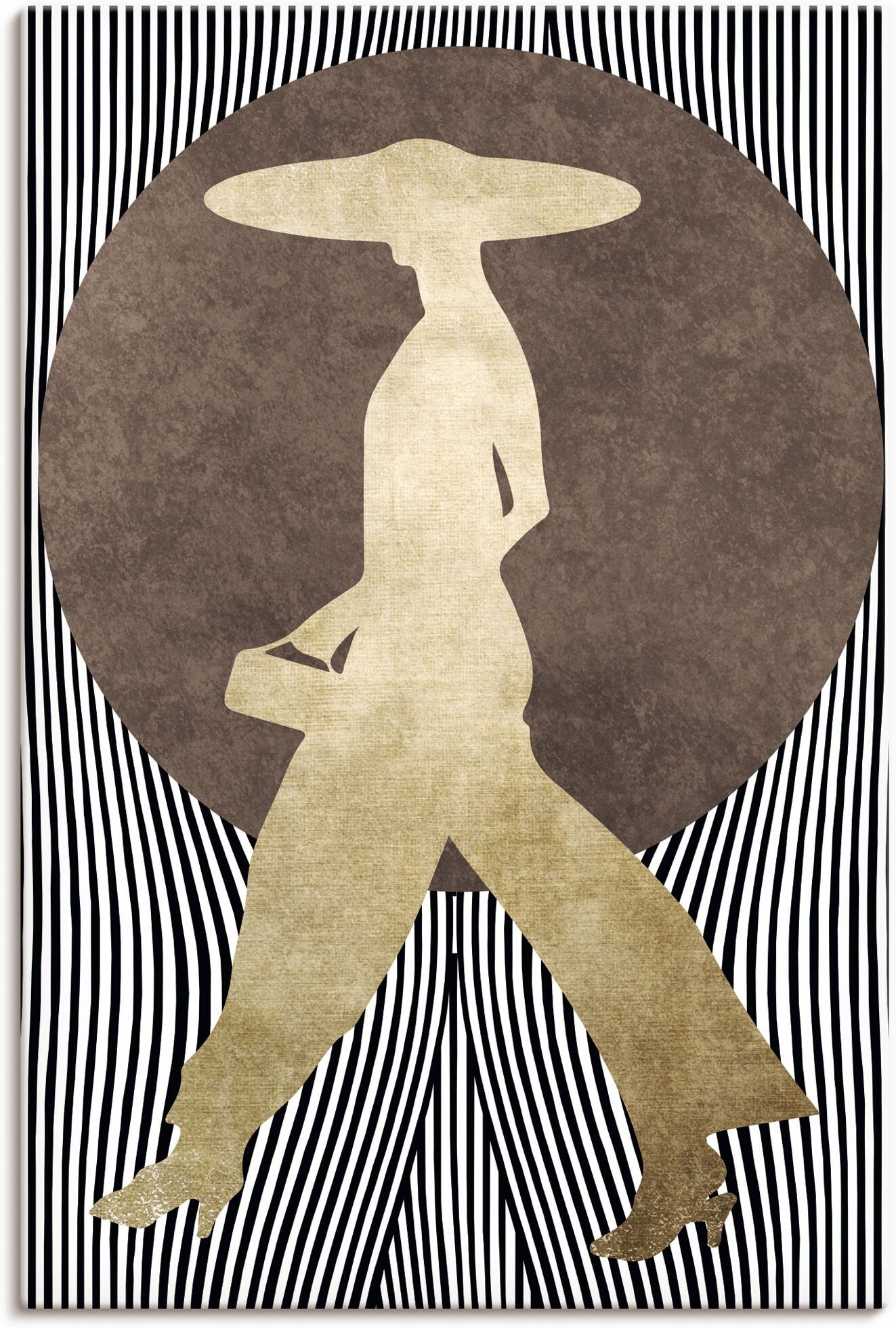 Leinwandbild ARTLAND "Madame Noir", schwarz (farbe bild(er): schwarz), B:60cm H:90cm, Bilder, Leinwandbild, auf Holzrahmen gespannt farbe bild(er): schwarz B/H/T: 60cm x 90cm, Leinwandbild Bilder von Frauen Hochformat, 1 Stk.