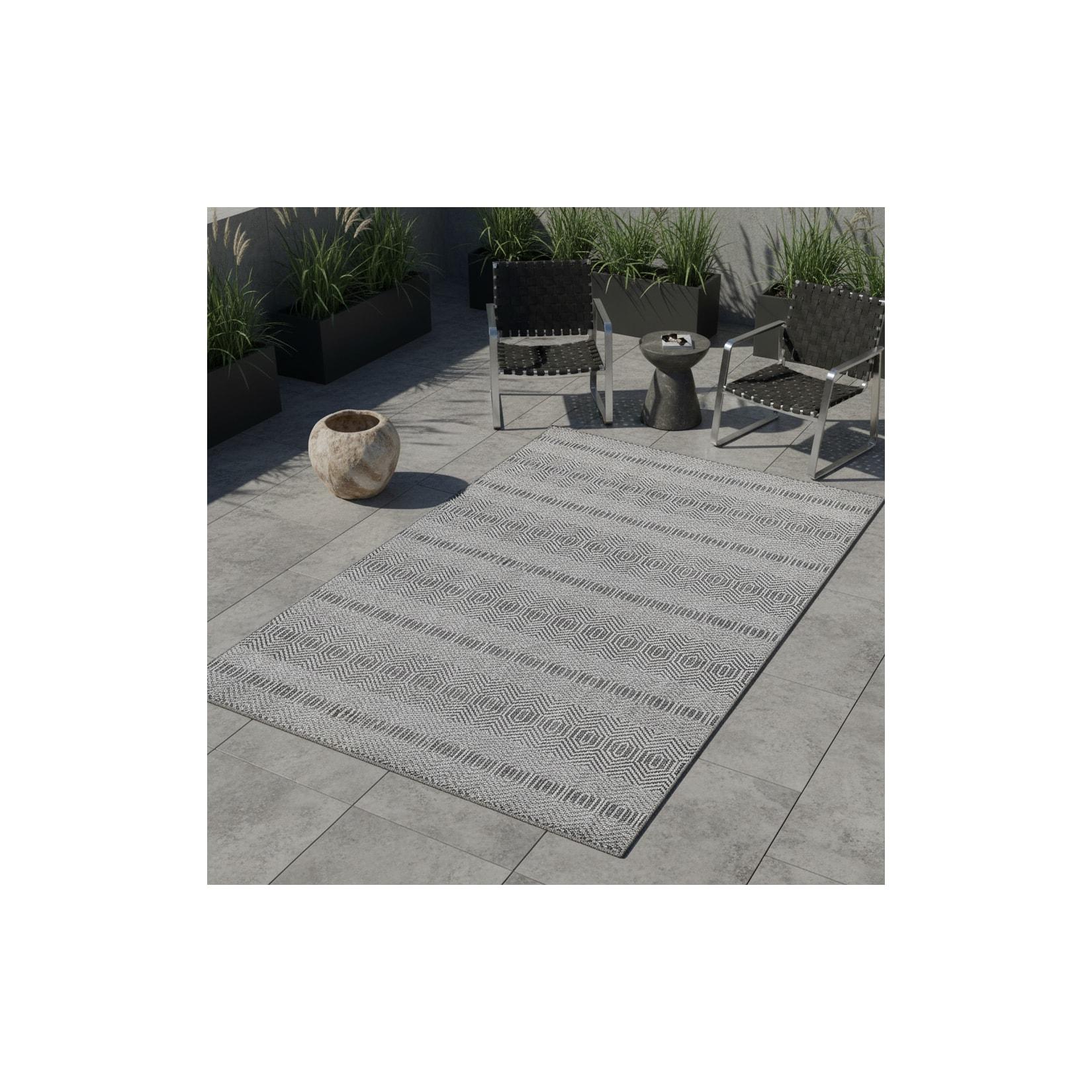 Outdoorteppich LIRIA, im Boho-Stil, Grau, 60 x 100 cm