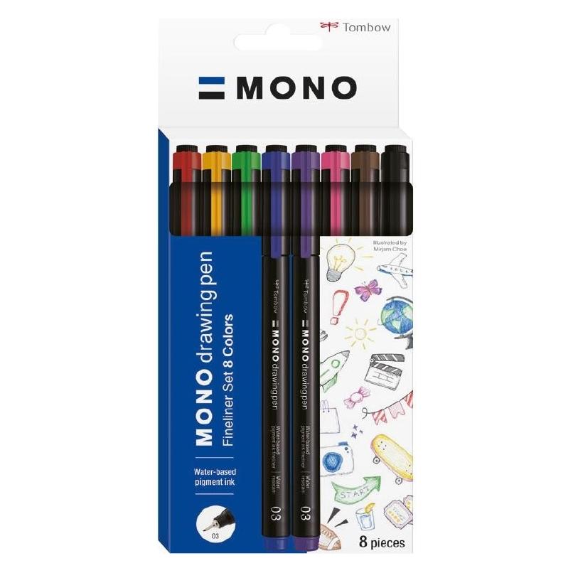 Tombow Mono Drawing Pen Colors (8x) (WS-EFL-8C)
