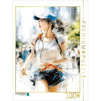 CALVENDO Puzzle Joggen - im Lärm der Stadt | 1000 Teile Lege-Größe 64x48cm Foto-Puzzle für glückliche Stunden, Sonstige von , Calvendo Puzzle