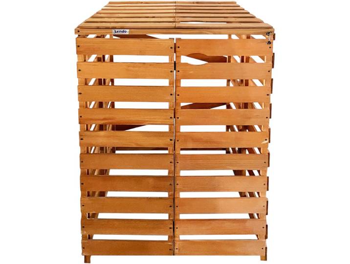 Lendo Online Containerombouw van geïmpregneerd vurenhout - 1x Kliko - 71x80x118cm - Ombouw voor kliko's - Kliko ombouw - Containerberging - Bruin - Weersbestendig