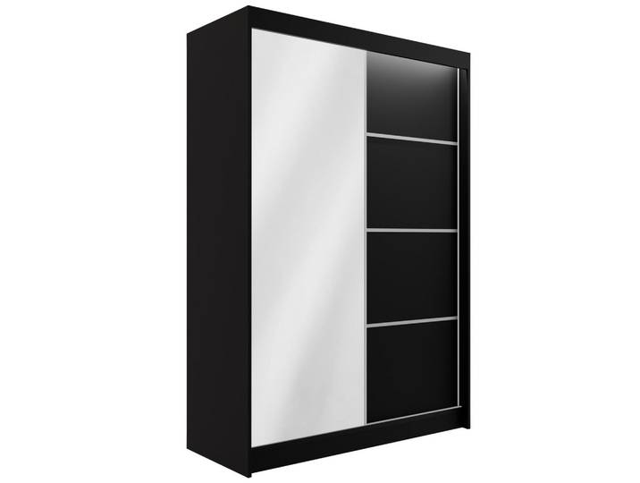 KLEIDERSCHRANK PAOKI mit LED - 120 cm - Schwarz