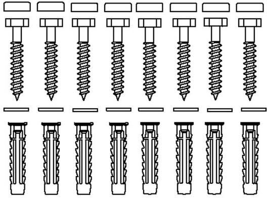 Pressalit Care fixing material 8 pieces, for solid masonry V8613