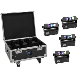 EUROLITE Set 4x AKKU MBT-3 Spot MK2 + Flightcase mit Rollen und Ladefunktion