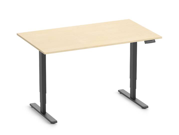 FOKUS Gestell Schwarz, Tischplatte 1400 x 800 x 19 mm Birke