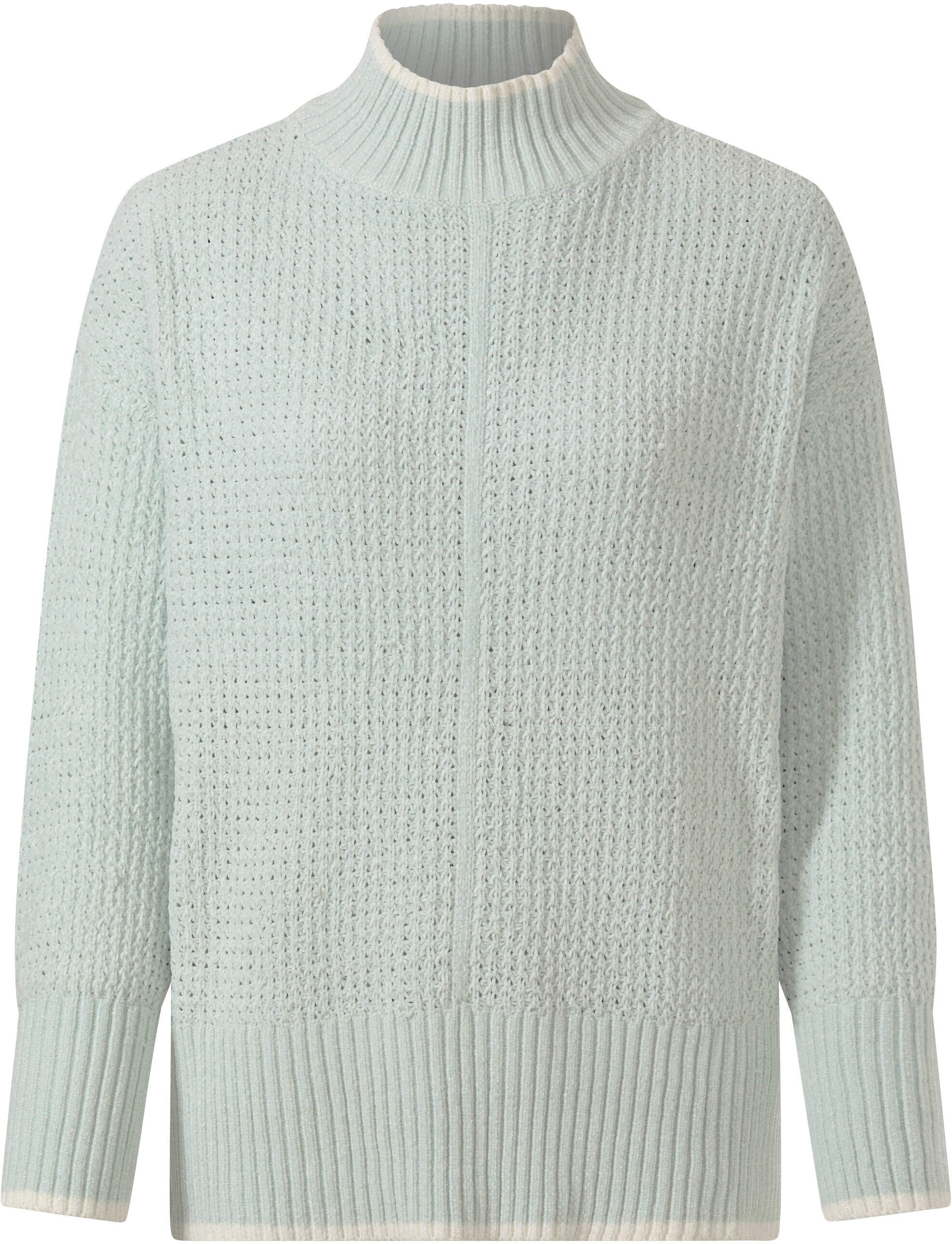 Strickpullover HEINE "Rollkragen-Pullover Rollkragen-Pullover", Damen, Gr. 50, zartmint, Chenille, , Modisch, Pullover Strickpullover