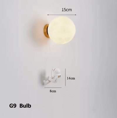 Inspire Curations Astronaut Moon Wall Lamp For Kids Bedroom 15cm no Switch 3 Colors