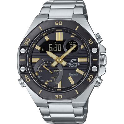 Smartwatch CASIO EDIFICE "ECB-10DB", silber (edelstahlfarben, edelstahlfarben), Smartwatches, Herren, Smartwatch, Armbanduhr, Herrenuhr, Edelstahlarmband, Bluetooth,bis 10 bar wasserd.