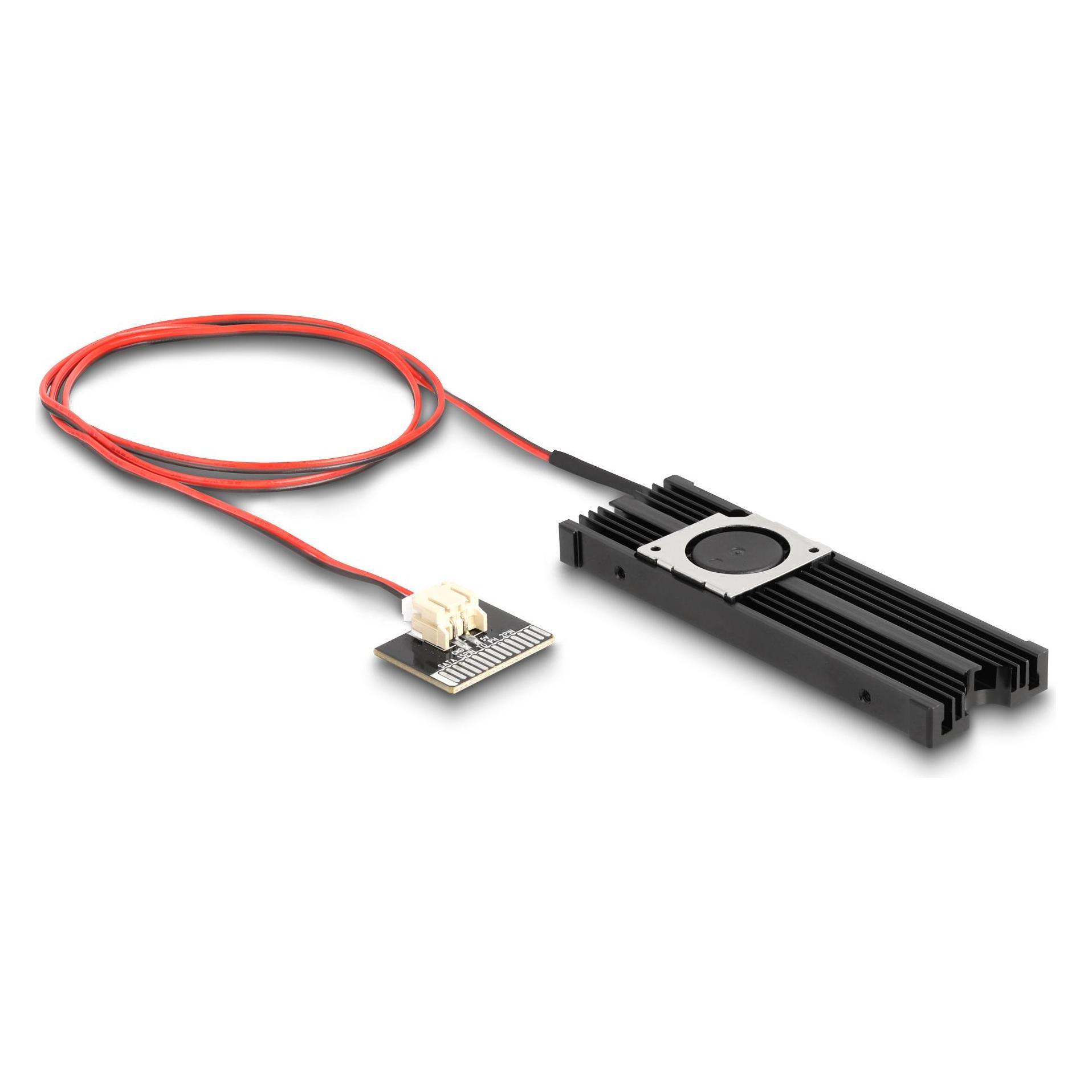 Delock Kühlkörper mit Lüfter für M.2 SSD 2280 schwarz (18451)