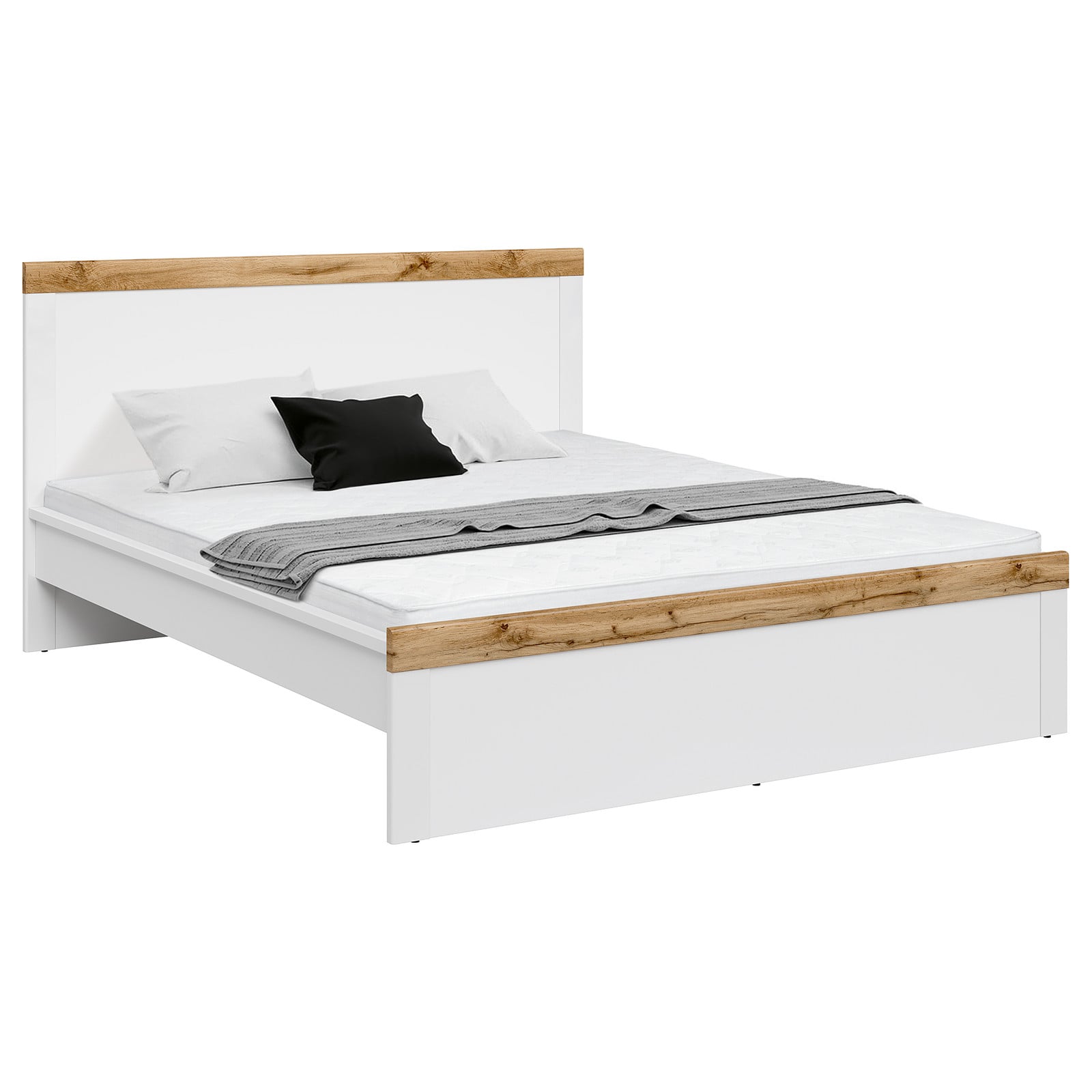 home24 Bedframe Octave Wit Hoogglans B/D: 160 x 200 cm