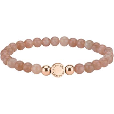 Armband LIEBESKIND BERLIN "Schmuck Geschenk Armkette Zugarmband", rosa (roségoldfarben, rosa, rosa), Armbänder, Damen, 17cm, Edelstahl Polyurethan, Edelstahl, Polyurethan, Armband, mit Edelsteinen