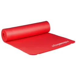 Relaxdays 2 x Yogamatte 1 cm dick rot Weiß,Rot