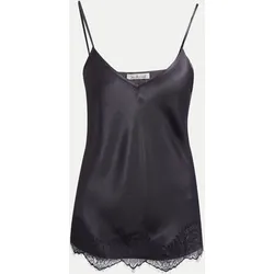 Top mit Spitzendetails Schwarz S