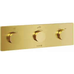Kludi PUSHTRONIC elektronisches Unterputz-Thermostat Serie TRONIC, Farbe Brushed Gold, DN 15, mit WLAN-Modul und APP-Steuerung