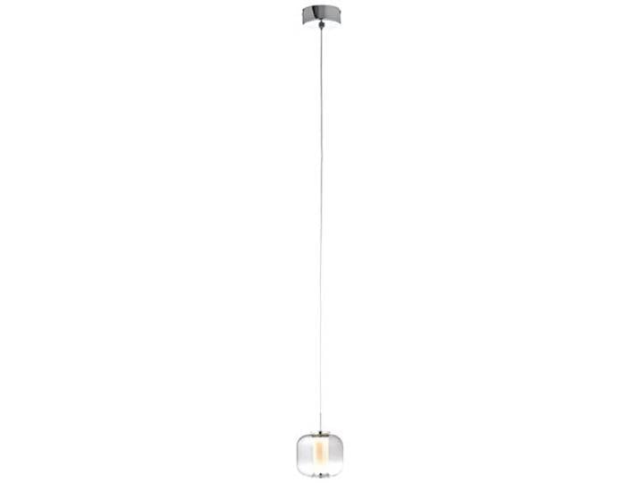 Brilliant Rafa LED Pendelleuchte 1flg chrom/rauchglas Innenleuchten,Pendelleuchten 1x 7W LED integriert, (Lichtstrom: 437lm, Lichtfarbe: 3000K) In der Höhe einstellbar/Kabel kürzbar