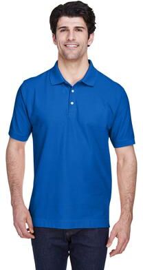Devon & Jones D100 Men's Pima Piqué Polo Shirt in French Blue size Small   Cotton