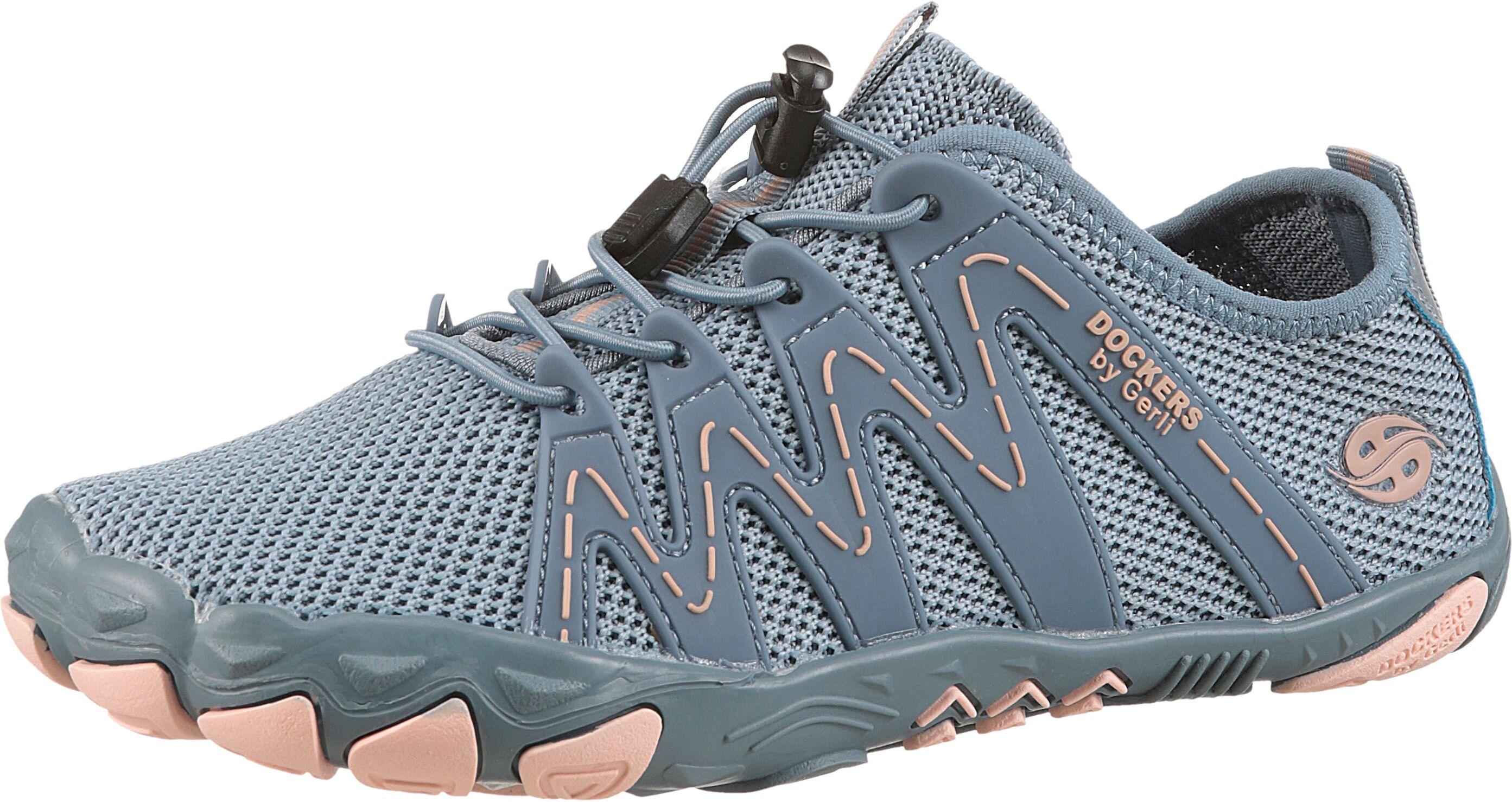 Barfußschuh DOCKERS BY GERLI, Jungen, Gr. 30, Textil, blau (graublau, rosé), Synthetik, Textil, Schuhe Barfußschuh, Barfußschuh, Sneaker, Schlupfschuh für Outdoor