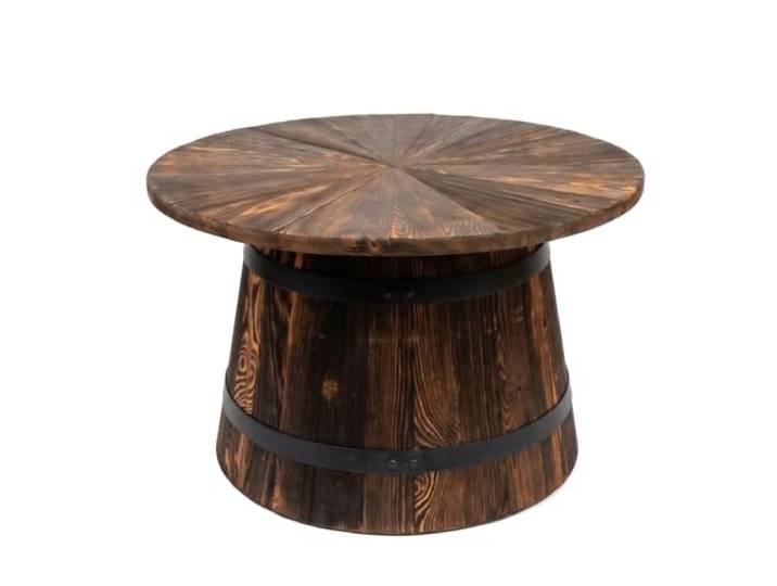 CREATIVE COOPER Runder Couchtisch im Fassdesign, Sonnenverbranntes Wenge Ø 65 cm