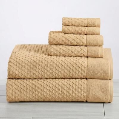 Linery & Co. Cotton Diamond Waffle Texture Bath Towels