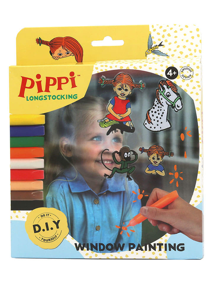 Pippi Langstrumpf Kreativ-Set: Pippi-Fensterbilder - ab 4 Jahren - onesize