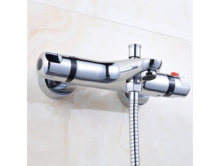 Robinet de douche thermostatique, mitigeur mural en laiton avec protection anti-brûlure, vanne de douche de salle de bain à contrôle de température constant