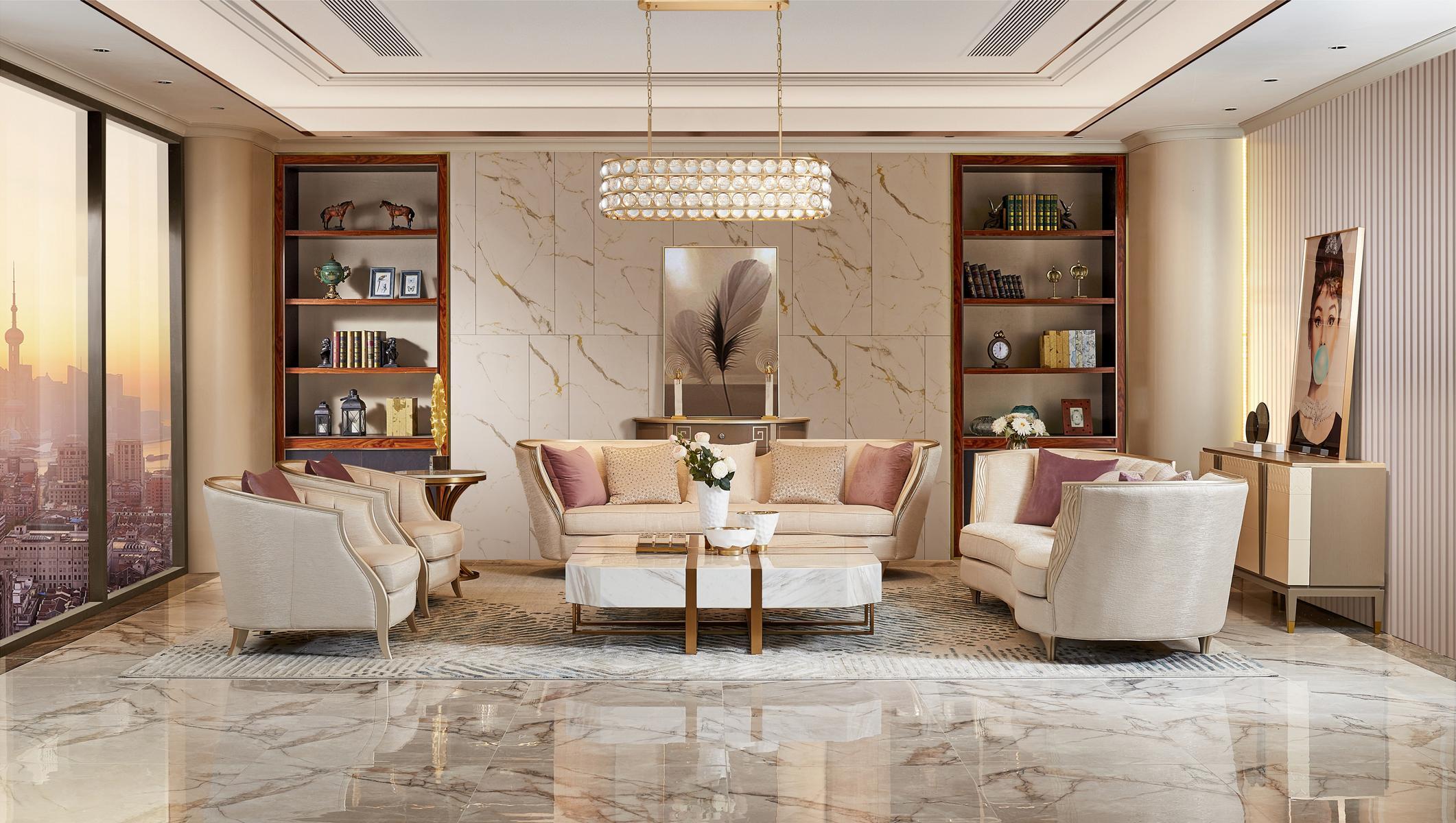 Amerikanische Stil Möbel Wohnzimmer Design Garnitur Luxus Sitz Polster Sofas 411