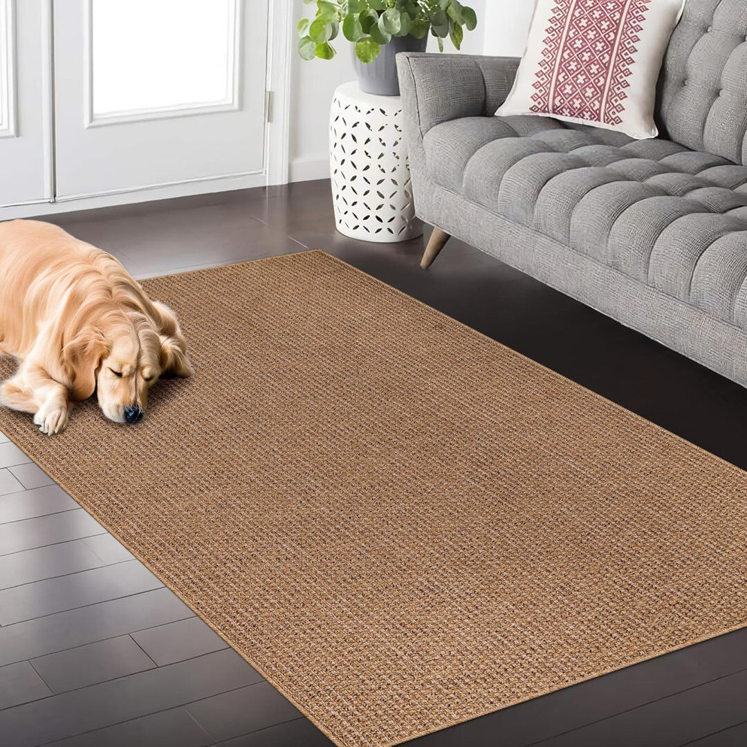 NETLINE HOME Non Slip Area Rugs Washable Carpet Pad Entryway Rug Weather Resistant Indoor and Outdoor Use 5004 Beige Rectangle 80 x 150 cm