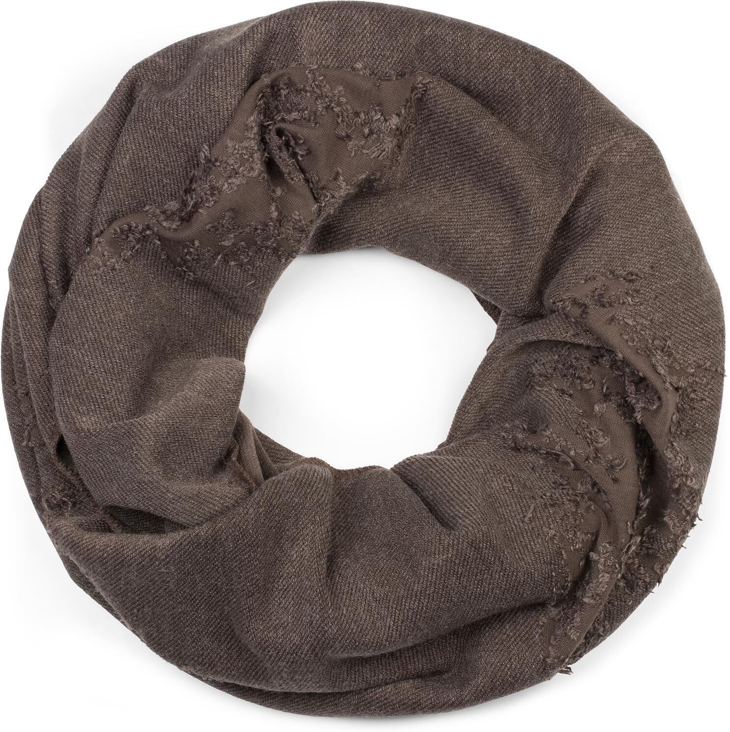 Loop STYLEBREAKER "Loop Schal Destroyed Look", Damen, braun, Obermaterial: 50% Viskose CV. 50% Polyester PES., Modisch, Modetücher Loop