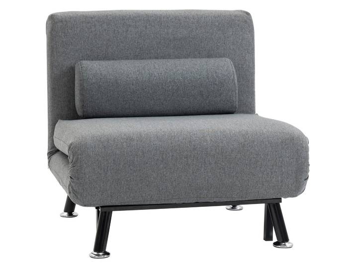 Homcom Schlafsessel Klappsessel mit Bettfunktion Schlafsofa mit Verstellbar Rückenlehne, Anthrazit, Metall, Füllung: Schaumstoff,Schaumstoff,Schaumstoff, einzeln stellbar, 70x75x75 cm, Wohnzimmer, Sofas & Couches, Schlafsofas, Schlafsessel