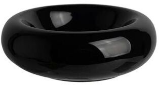Uplift Essentials Premium Donut Ceramic Cat Food & Snack Bowl black