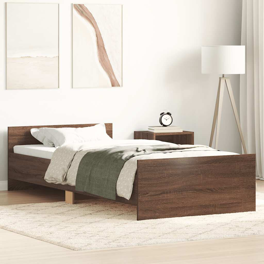 17 Stories Marlow Home Co. Bed Frame With Headboard And Footboard White Small Single (2'6)