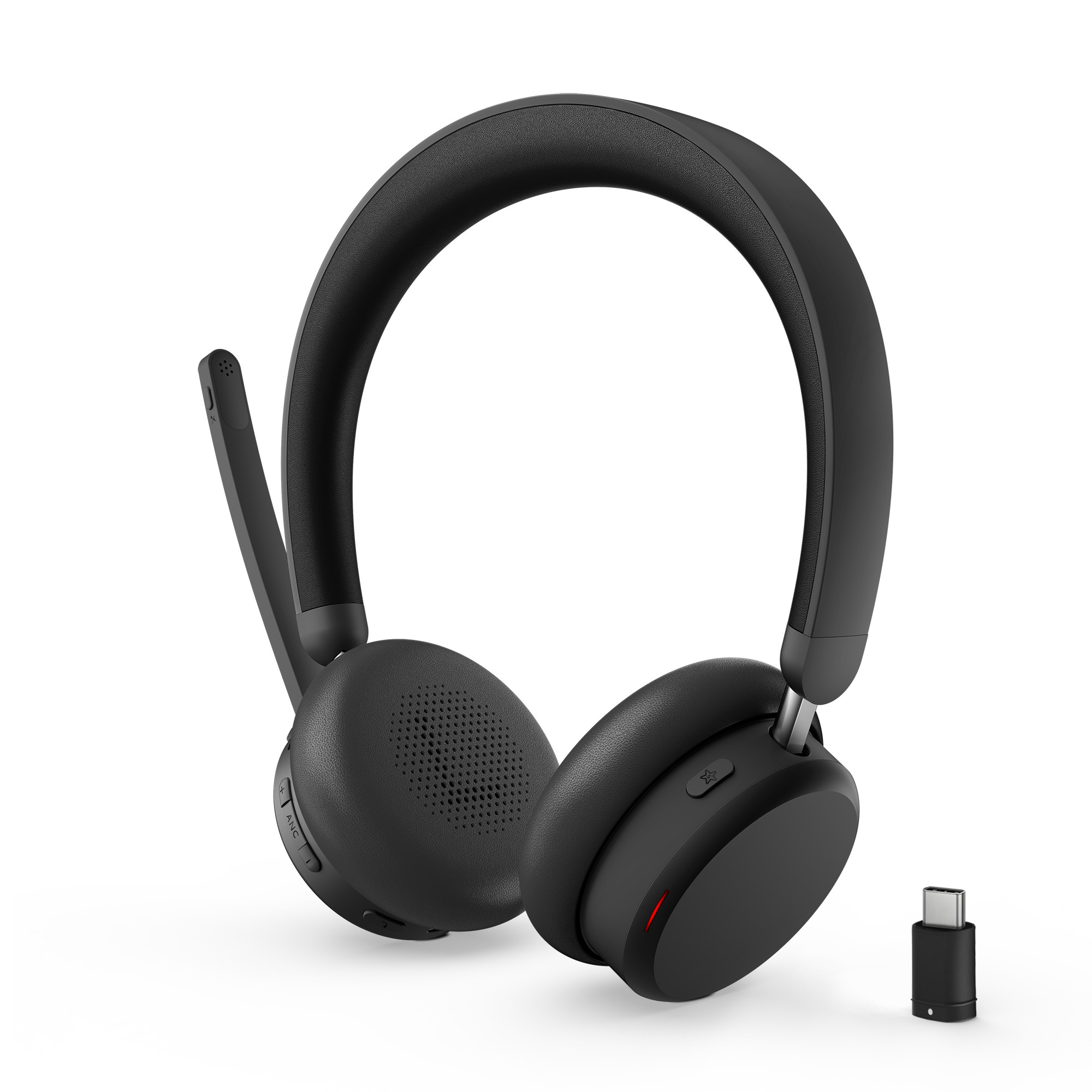 Lenovo Dual-Mode Bluetooth-Headset 6550 Schwarz, kabellos, USB-C Empfänger, ANC, Mircosoft Teams zertifiziert (kommerzielles Produkt) 4XD1S19778