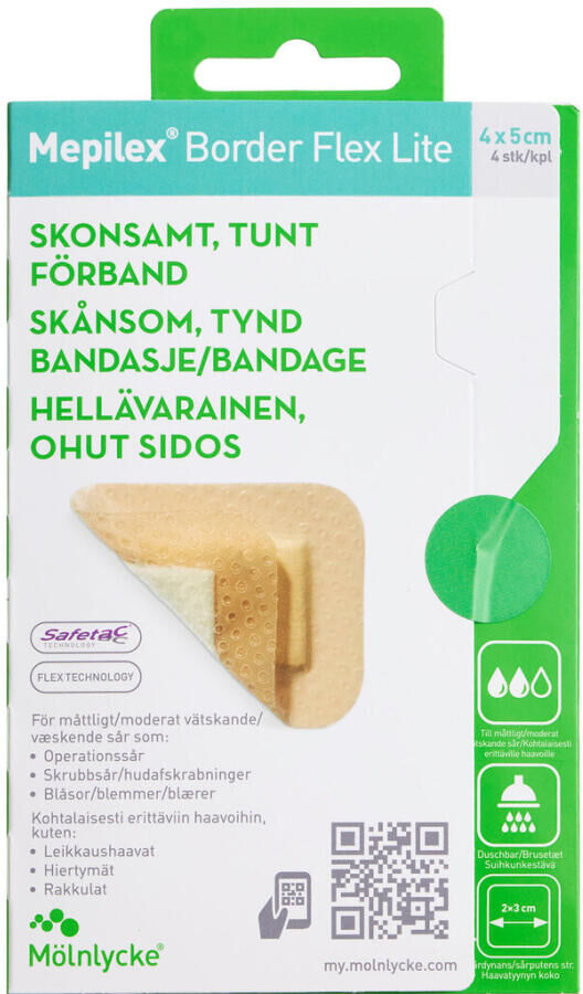 Mepilex Border Flex Lite 4 x 5 cm Medicinsk udstyr 4 stk
