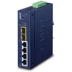 Planet Industrial L2/L4 4-Port (4 Ports), Netzwerk Switch, Blau
