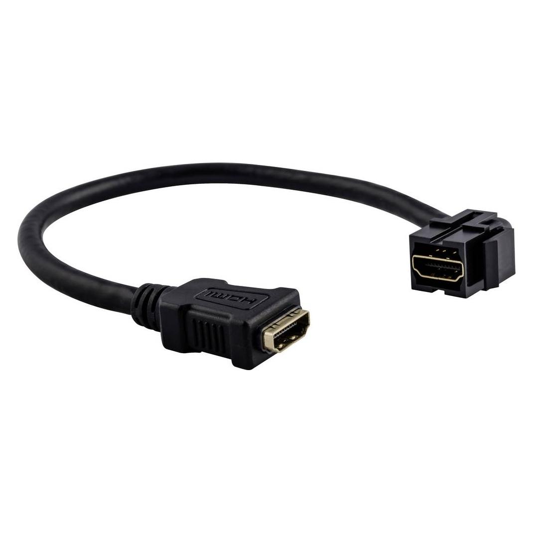 Merten HDMI-Keystone MEG4583-0002 mit Kabelpeitsche schwarz (0.03 m) (MEG4583-0002)