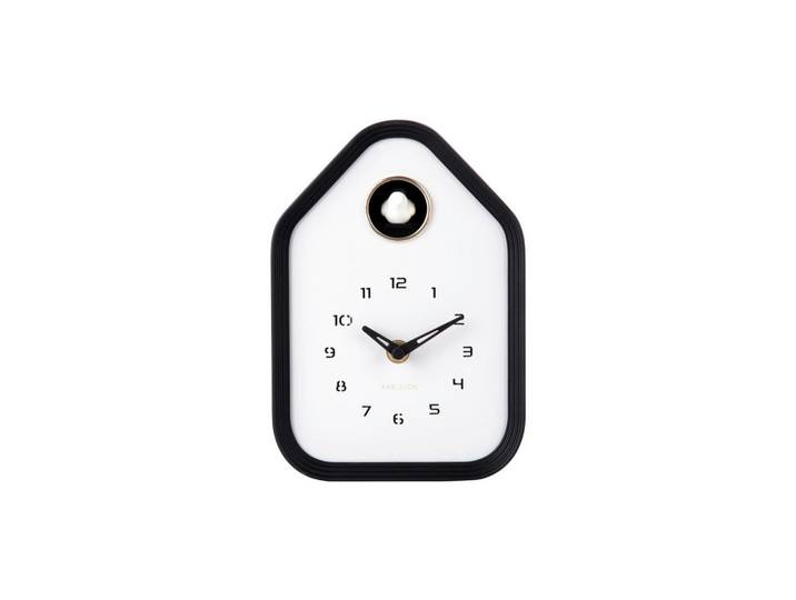 Karlsson Wanduhr Reina, Schwarz, Kunststoff, 14x20x7 cm, Schlagwerk, Dekoration, Uhren, Wanduhren