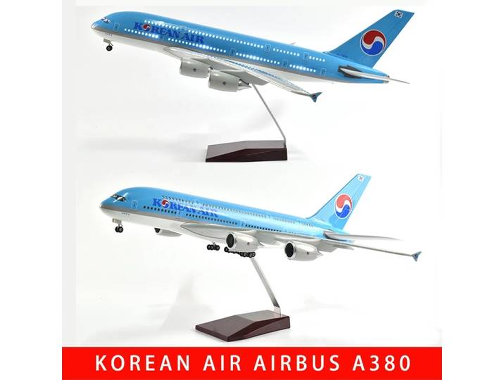 Modèle d'avion Airbus A380 Air coréen, 47CM 1:160, lumière LED, Machine de moulage sous pression collectée comme cadeau par les amateurs d'aviation