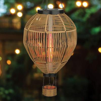 Regal Art & Gift - Drop Ship Woven Extra Large Hot Air Balloon Solar Lantern Natural , Natural