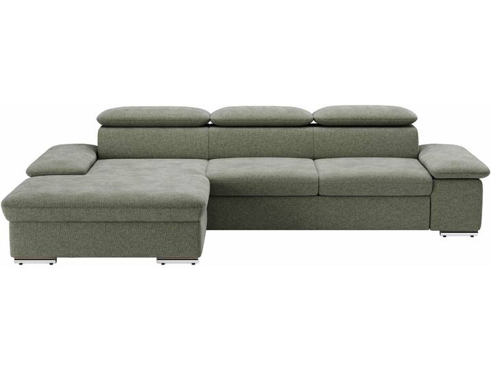 Ecksofa, Microfaser, Braun (Schlamm) 286×174 cm, Mit Arm- & Kopfteilverstellung, Sit & More