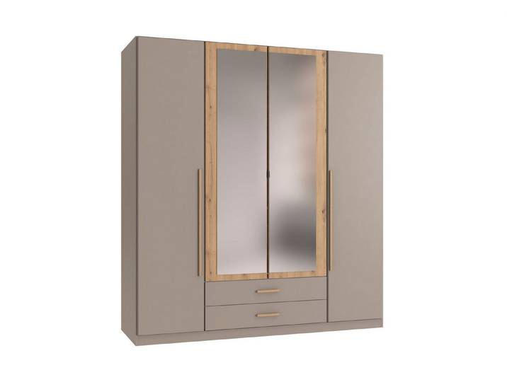 freiraum Drehtürenschrank MARBURG in SAHARAGRAU + ARTISAN - 180x199x58cm (BxHxT)