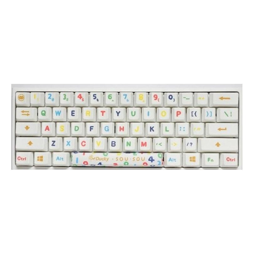 Ducky x SOU SOU One 2 Mini White RGB, Cherry MX Blue Mechanical Keyboard (US, Kabelgebunden) (47043578)