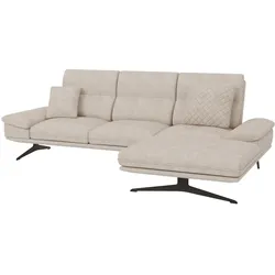 ECKSOFA Loris Beige Samt - Ottomane rechts