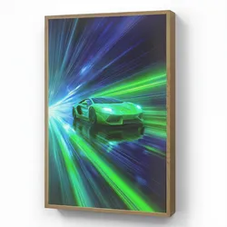 WANDLEUCHTE MIT AKKU Geschwindigkeit - Leicht - Sportwagen - Grün Farbwechsel 70x100 cm Wandlampe
