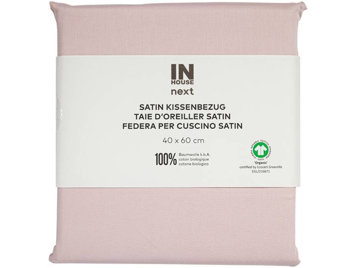 Inhouse Kissen Gots Satin 40x60 rosa