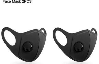 DynamicDeals UrbanShield Reusable Face Mask With Breathing Valve For Dust And Pollution Protection 2 Pcs