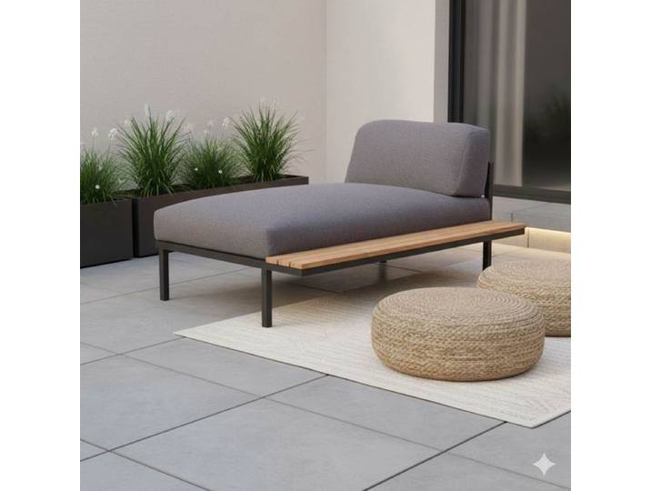 Zebra Hudson Gartenloungesofa Edelstahl/Tuvatextil
